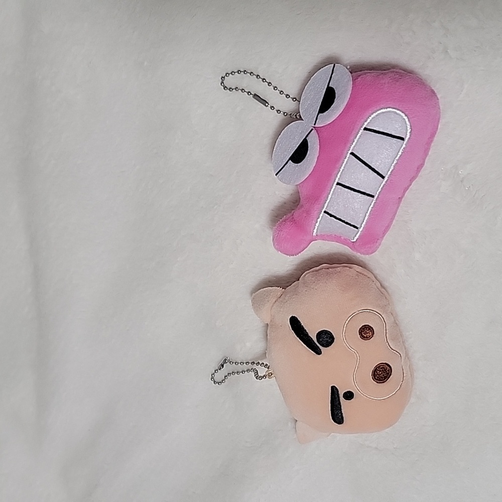 Set of 2 Buriburizaemon Crayon Shin-Chan Tohato Cute Plush Pink Dinosaur Kawaii - Picture 9 of 9